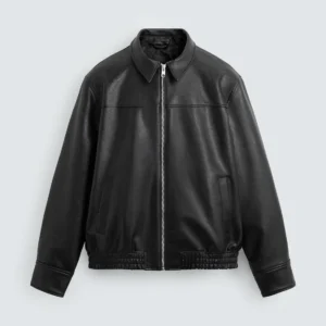 polo black leather jacket