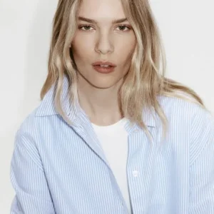 ladies blue/striped shirt