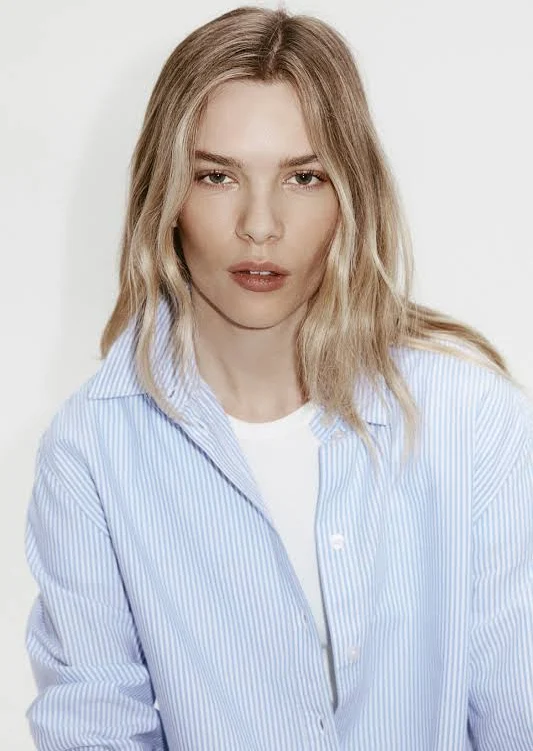 ladies blue/striped shirt ladies blue/striped shirt