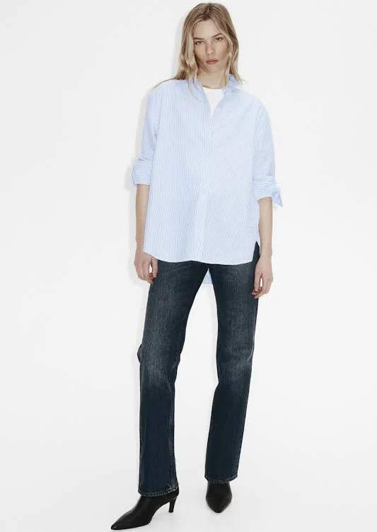 ladies blue/striped shirt ladies blue/striped shirt