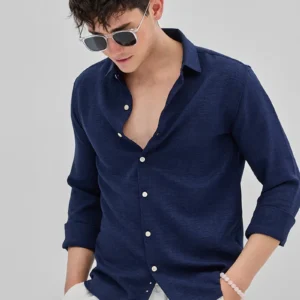 navy blue shirt