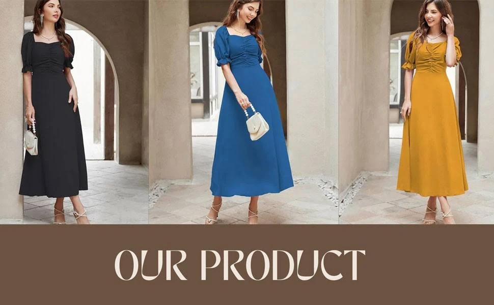 women's solid a line ruched puff sleeve maxi long evening one piece long women's solid a line ruched puff sleeve maxi long evening one piece long